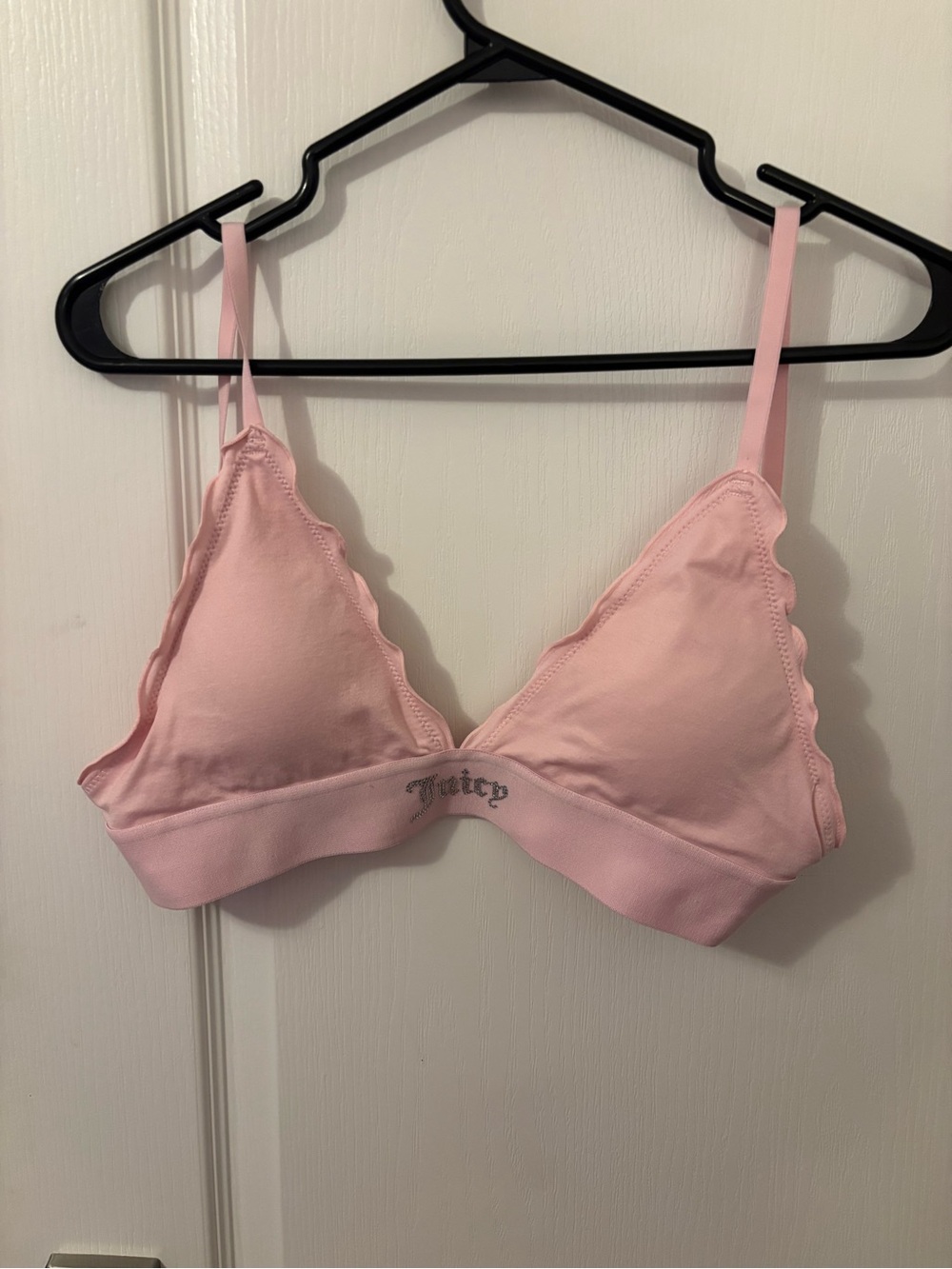 Juicy Couture Light Pink Triangle Bralette with Scallop Trim